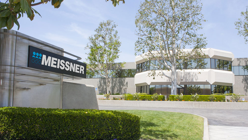 Meissner building exterior with trees and lawn