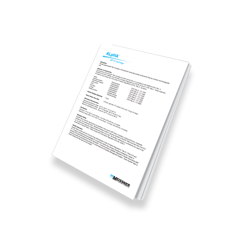 Technical data sheet for ALPHA gas mixture.