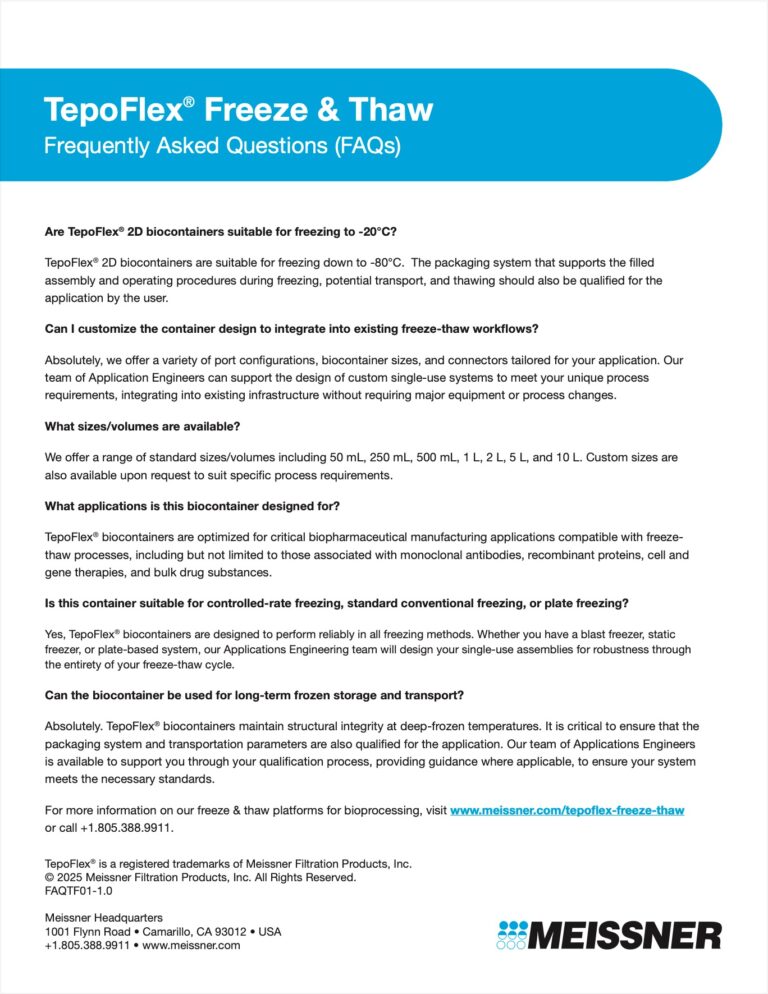 Tepflex freeze thaw faq