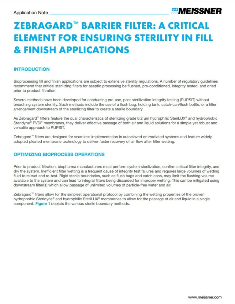 Zebragard® Membrane Barrier Filter Application Note