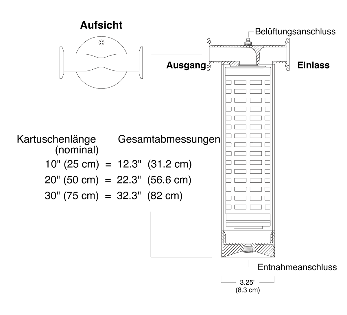 UltraCap T-Style Capsule Filter Diagram