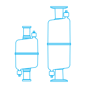 Illustration of two industrial pressure vessels.