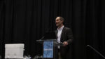 Jeff Johnson, of Merck & Co., Inc., as he delivers a video presentation on a Large Scale BDS Freeze & Thaw Platform